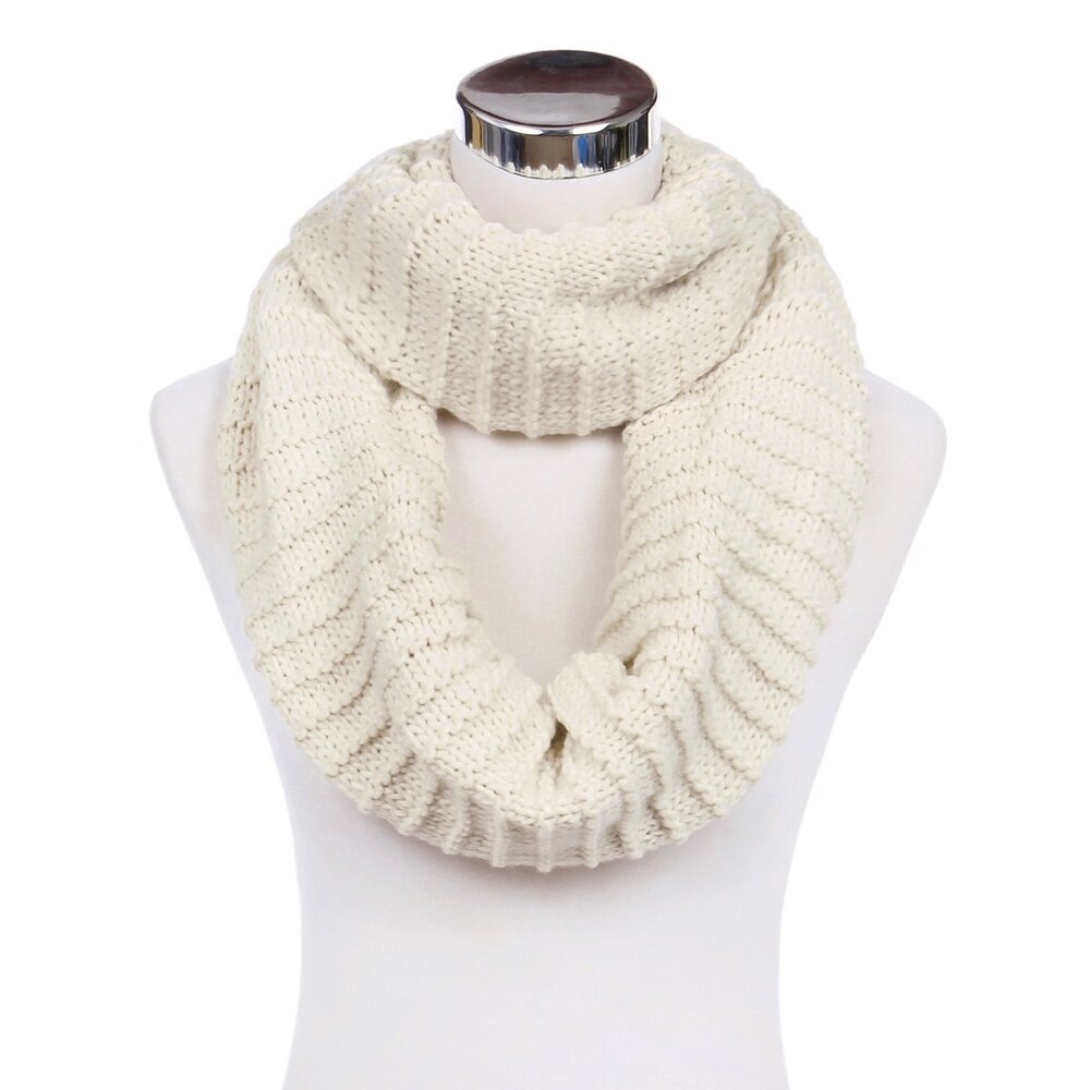 Premium Solid Chunky Ribbed Knit Warm Infinity Lo… - image 2